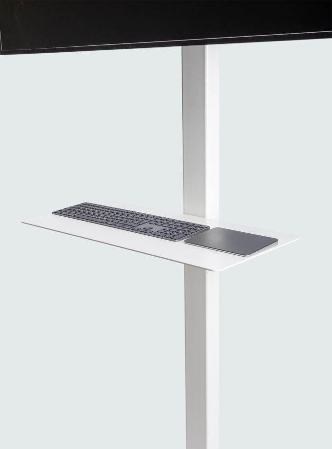 TVStand keyboardplank voorzijde wit zwart keyboard