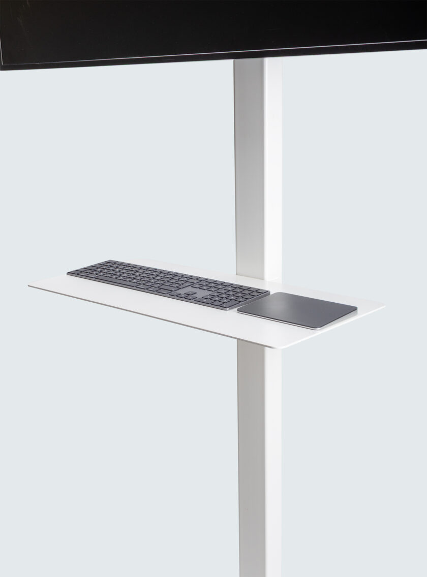 TVStand keyboardplank voorzijde wit zwart keyboard
